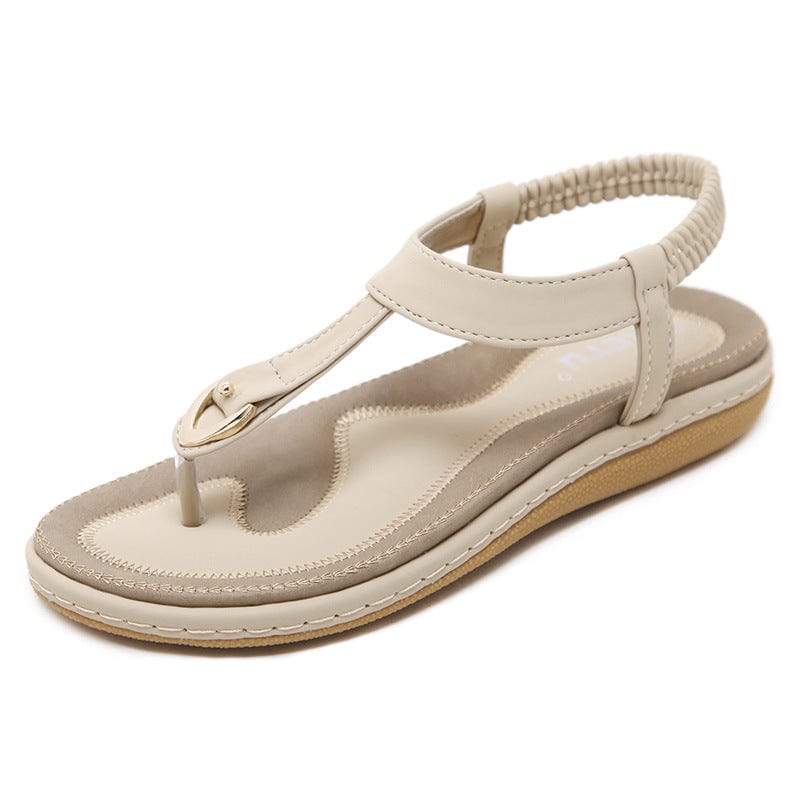 Dames Teenslippers – Elastische Enkelband en Ringdetail
