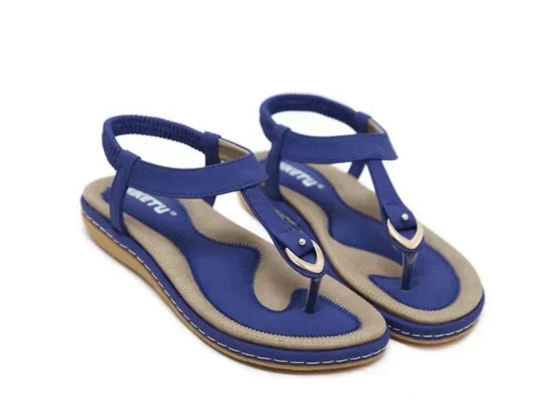 Dames Teenslippers – Elastische Enkelband en Ringdetail