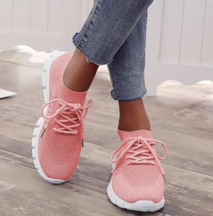 Dames sneakers met mesh bovenwerk – Lichtgewicht sportschoenen met vetersluiting