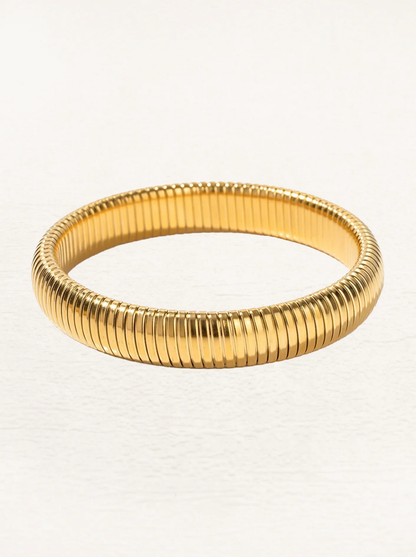 Dames armbanden met geribbelde structuur – Set van brede elastische bangles