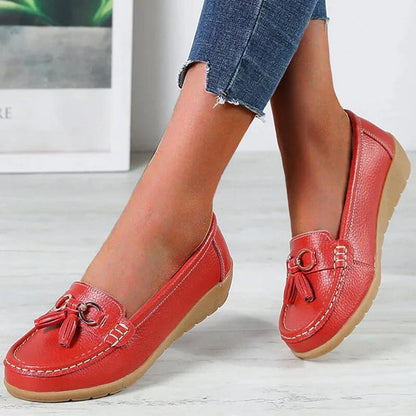 Dames Instappers - Mocassin Stijl - Antislip Zool - Kwastdetail - Casual