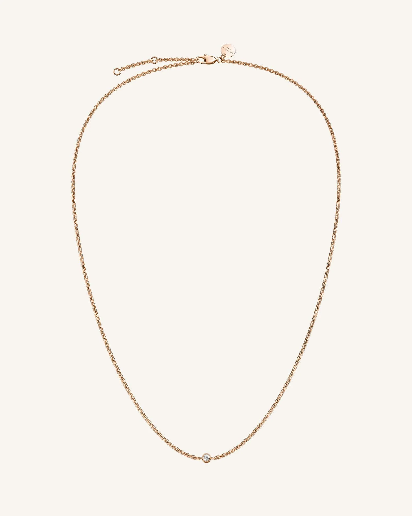 Dames ketting met fijn schakeldesign – Minimalistische halsketting met centrale steen