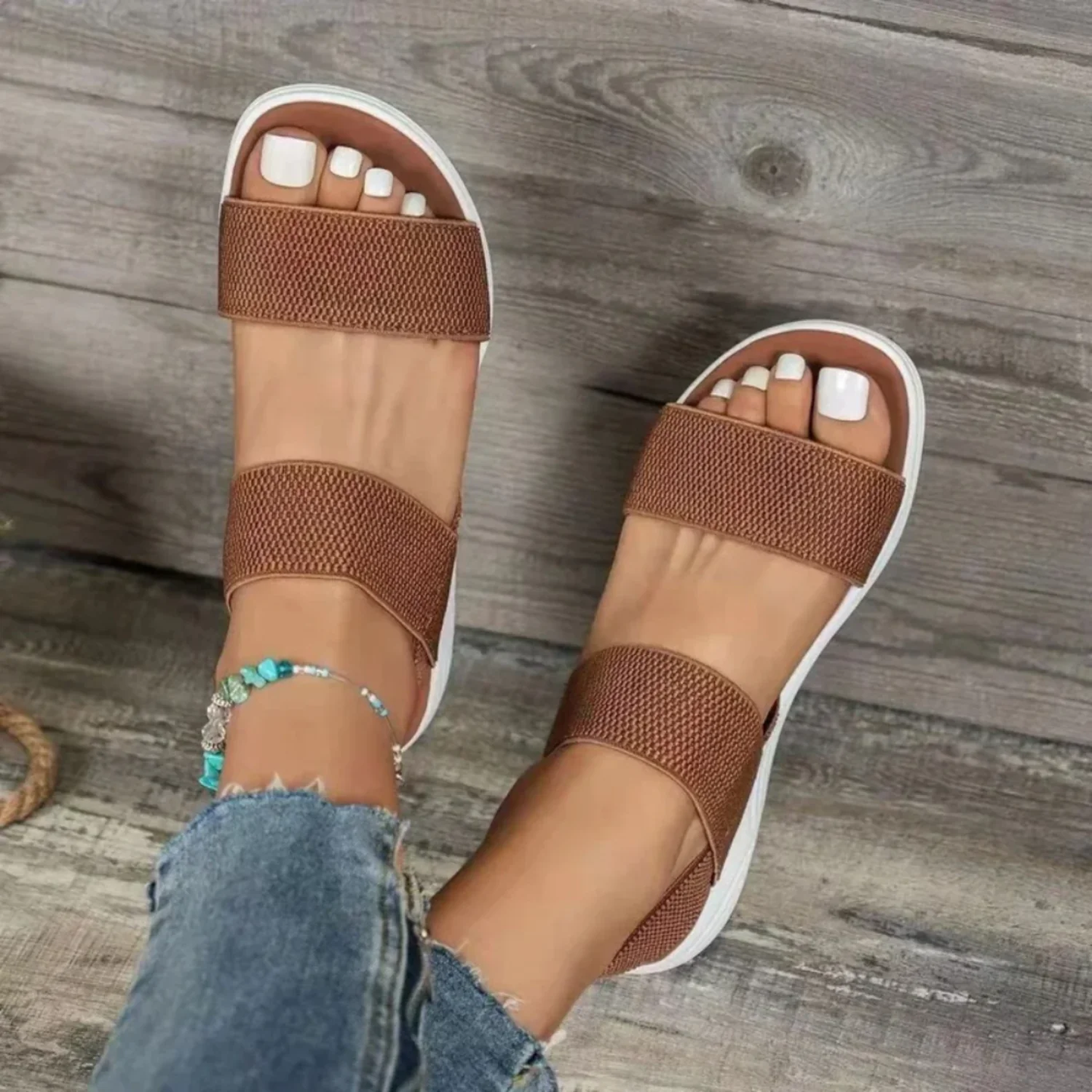 Dames Elastische Sandalen – Lichtgewicht en Slip-on Design
