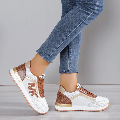 Dames Sneakers – Sportieve Lage Schoenen met Contrasterende MK-Print