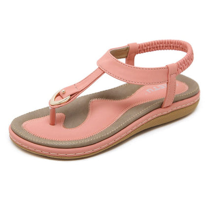Dames Teenslippers – Elastische Enkelband en Ringdetail
