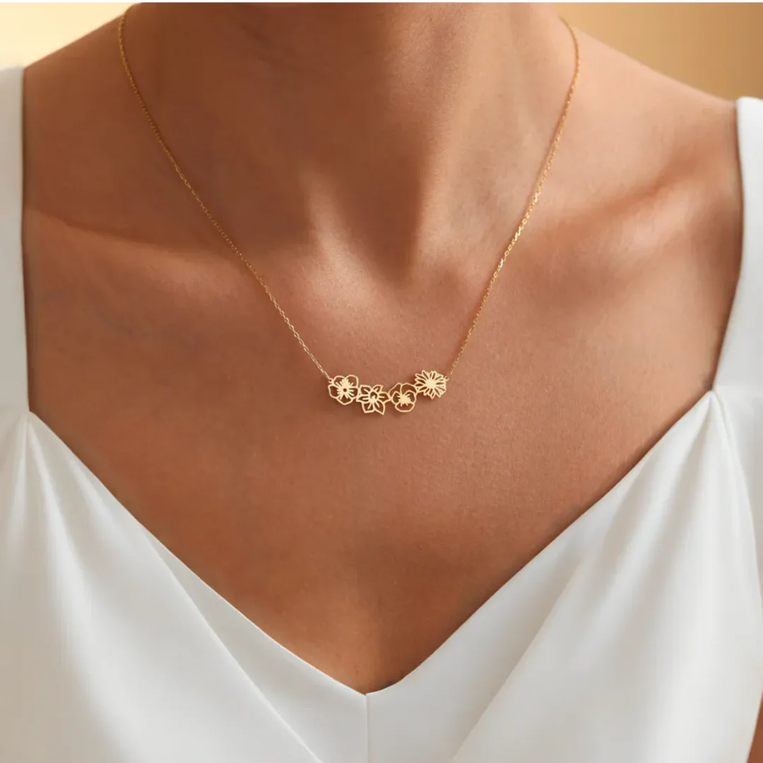 Dames Ketting met Bloemenmotief – Fijne Ketting