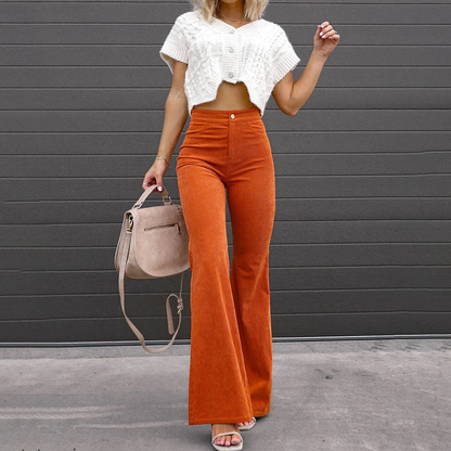 Dames flared broek – Hoge taille en aansluitende pasvorm