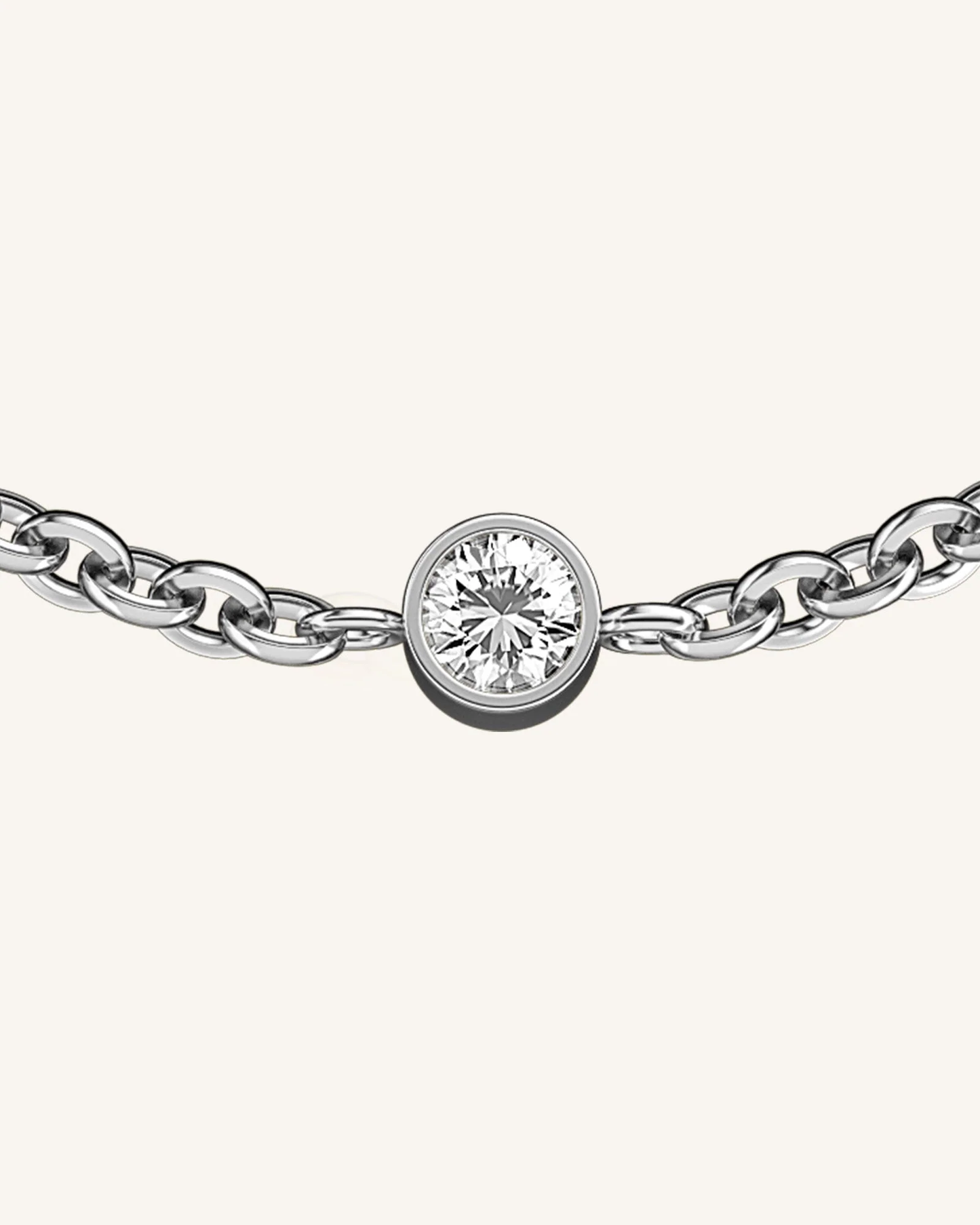 Dames ketting met fijn schakeldesign – Minimalistische halsketting met centrale steen