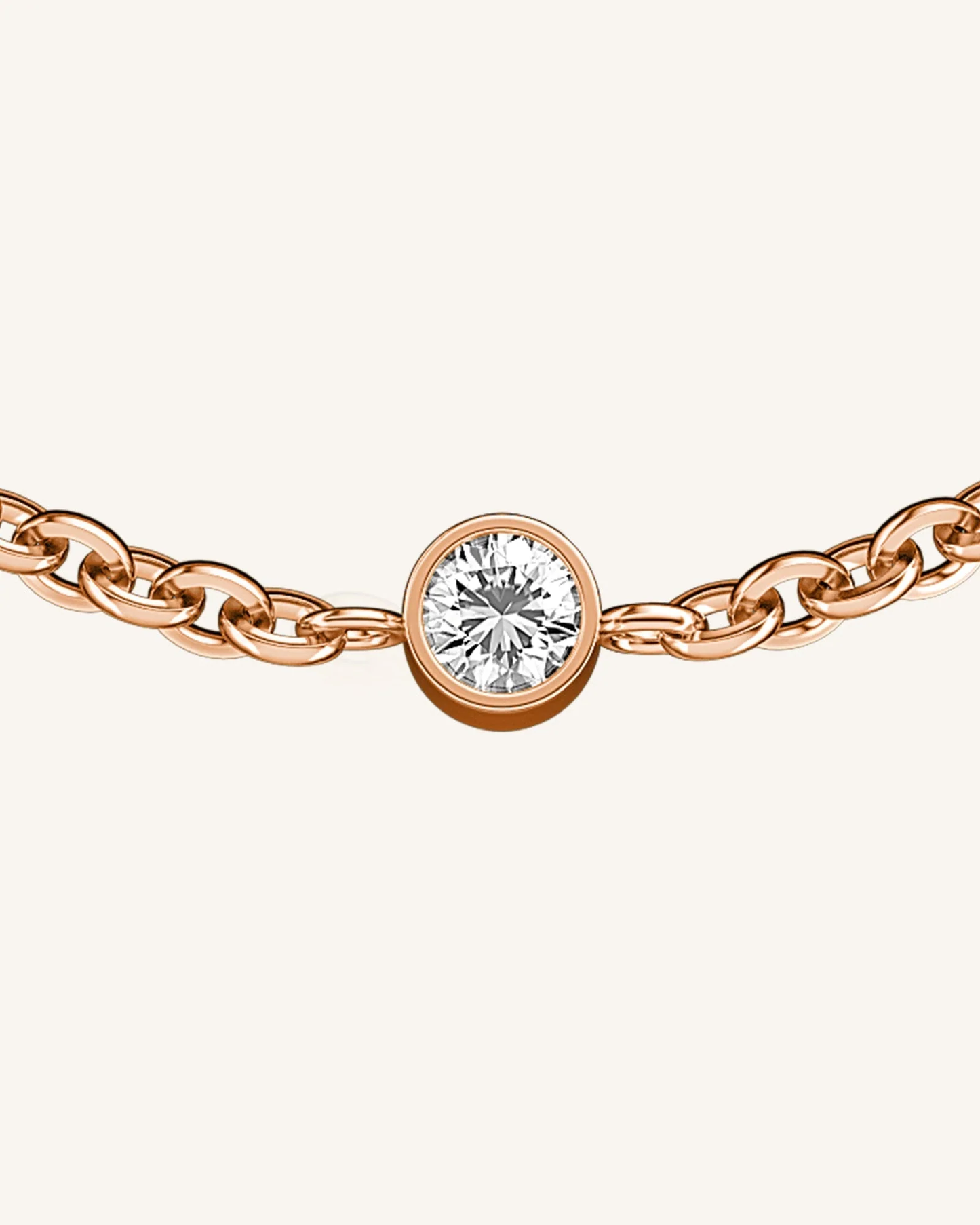 Dames ketting met fijn schakeldesign – Minimalistische halsketting met centrale steen