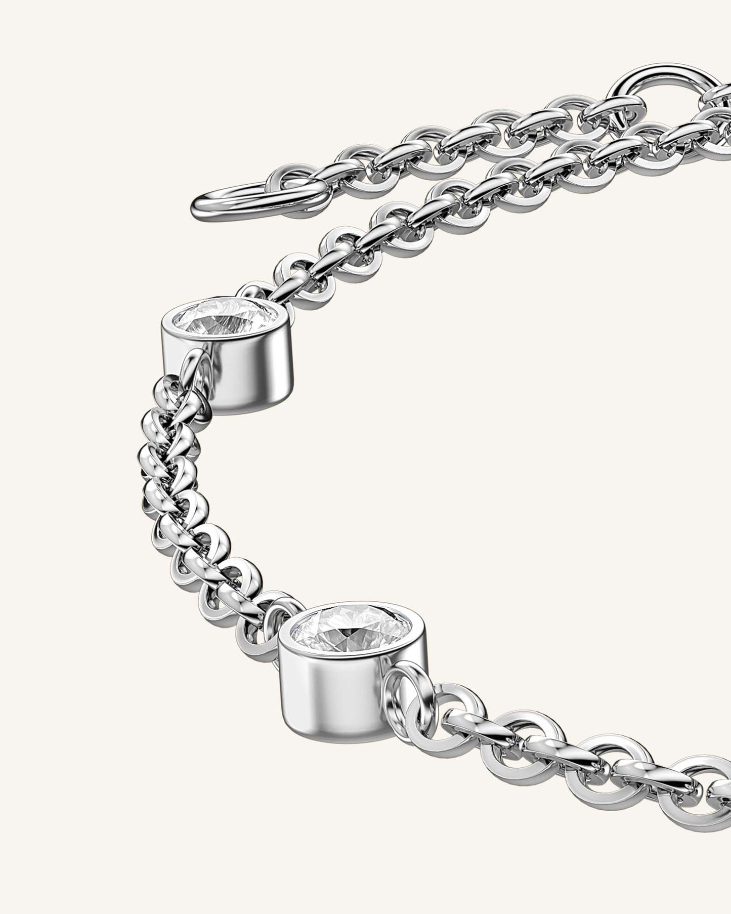 Dames ketting met fijn schakeldesign – Minimalistische halsketting met centrale steen