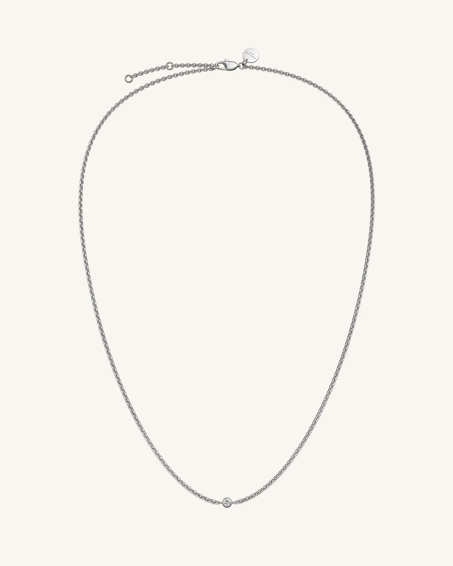 Dames ketting met fijn schakeldesign – Minimalistische halsketting met centrale steen