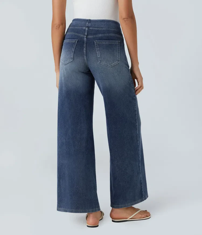 Dames Jeans – Wijduitlopend Model met Elastische Tailleband