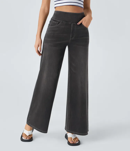 Dames Jeans – Wijduitlopend Model met Elastische Tailleband
