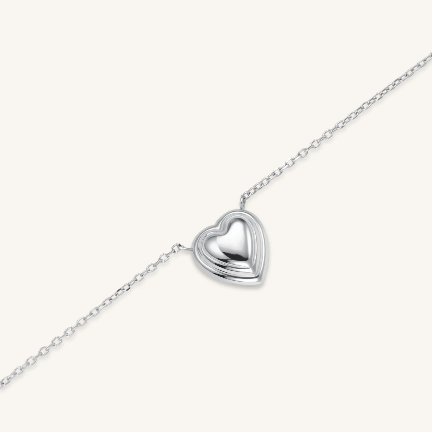 Dames Ketting – Fijne Ketting met Gelaagd Hartvormig Hanger