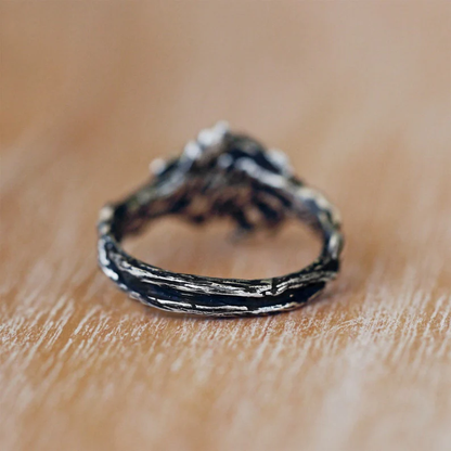 Dames Ring – Maansteen met Dubbele Maansikkel