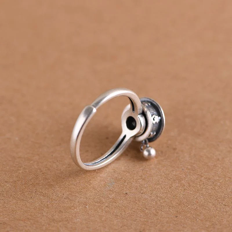 Dames Ring – Verstelbare Mantra Ring met Gravure en Hanger