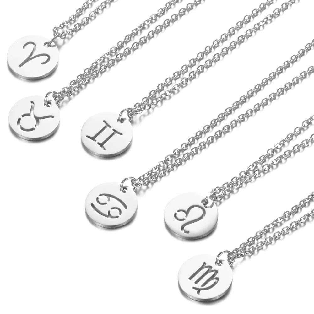 Dames Ketting – Ronde Hanger met Sterrenbeeld Gravure
