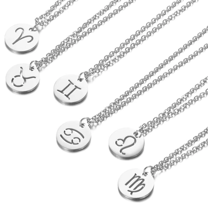 Dames Ketting – Ronde Hanger met Sterrenbeeld Gravure