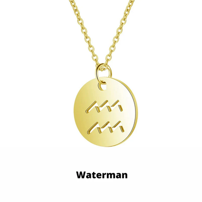 Dames Ketting – Ronde Hanger met Sterrenbeeld Gravure