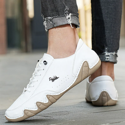 Heren Casual Instappers – Flexibele Antislip Sneakers met Vetersluiting en Rubberen Zool