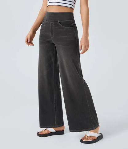 Dames Jeans – Wijduitlopend Model met Elastische Tailleband