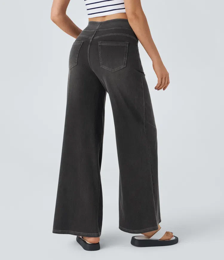 Dames Jeans – Wijduitlopend Model met Elastische Tailleband