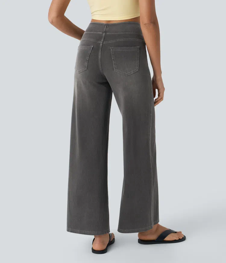 Dames Jeans – Wijduitlopend Model met Elastische Tailleband