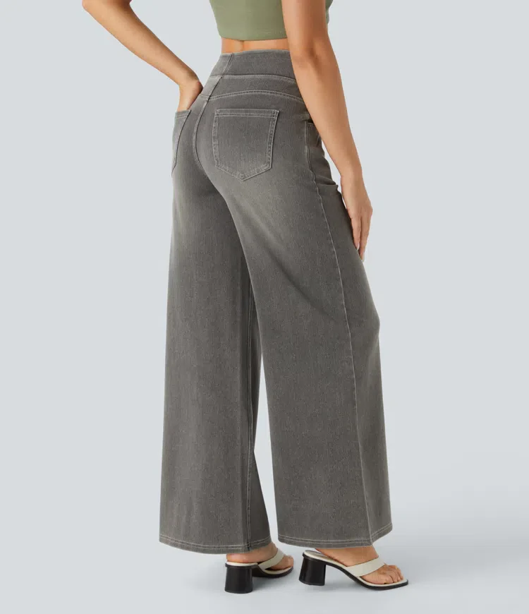 Dames Jeans – Wijduitlopend Model met Elastische Tailleband