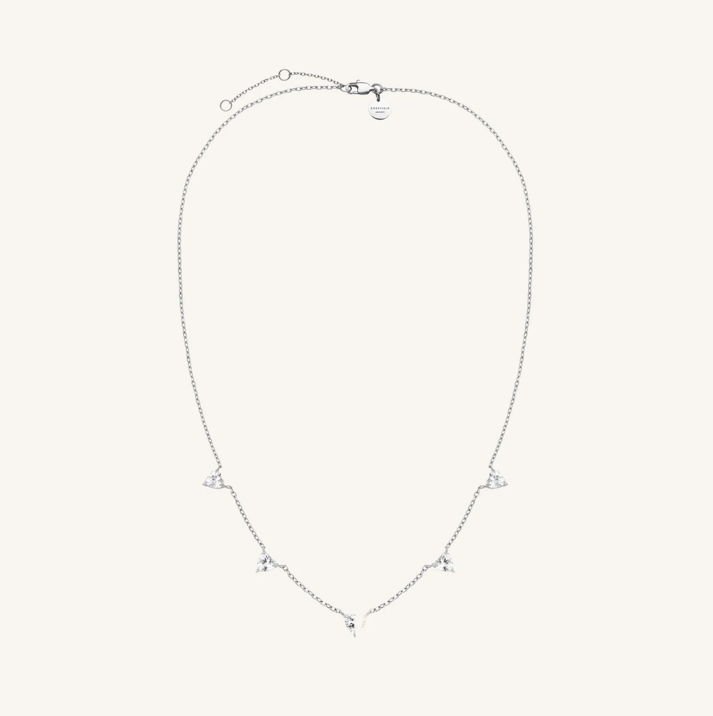 Dames Ketting – Halsketting met Hartvormige Zirconia Steentjes