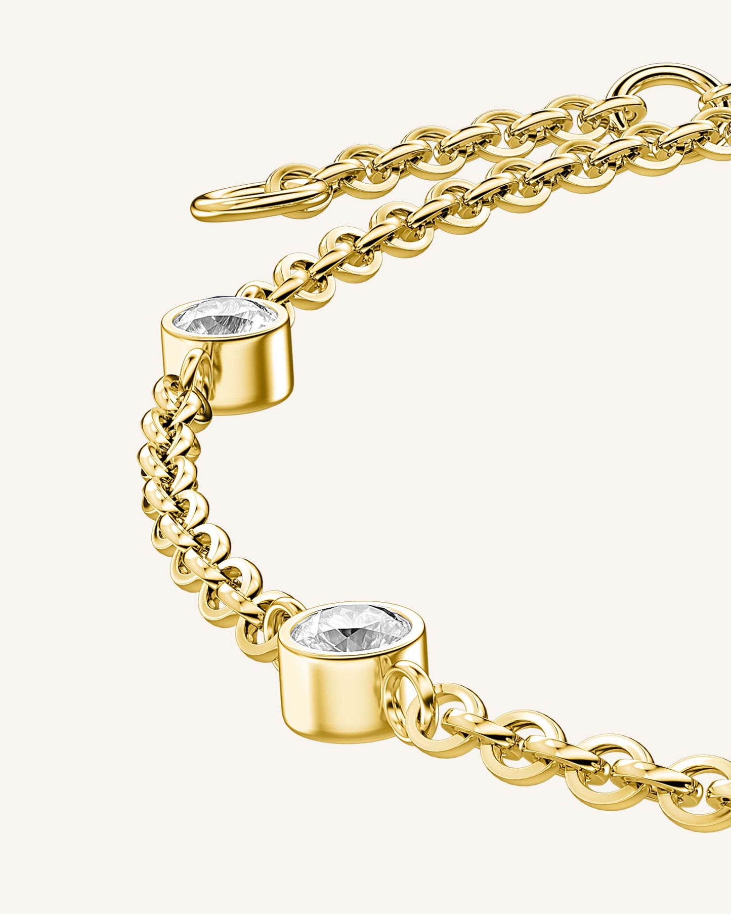 Dames ketting met fijn schakeldesign – Minimalistische halsketting met centrale steen