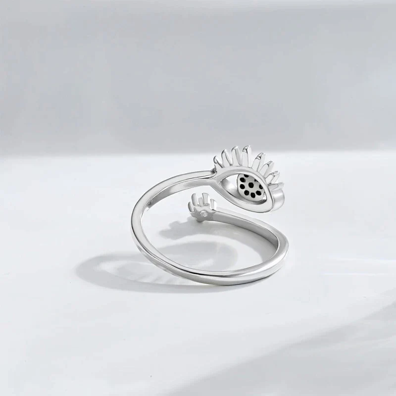 Dames Ring – Verstelbare Ring met Oogmotief en Strassdetails