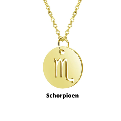 Dames Ketting – Ronde Hanger met Sterrenbeeld Gravure