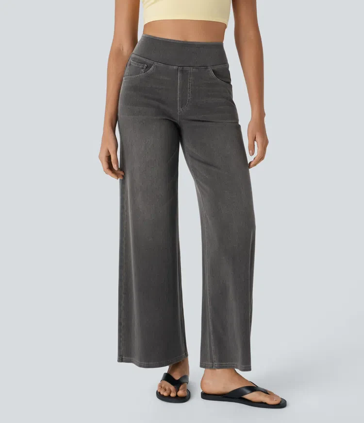 Dames Jeans – Wijduitlopend Model met Elastische Tailleband