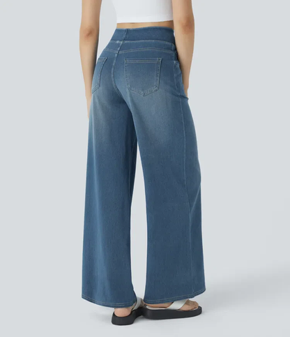 Dames Jeans – Wijduitlopend Model met Elastische Tailleband