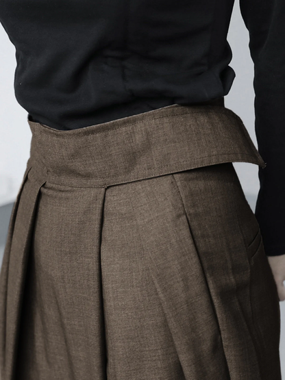High-waist plooibroek voor dames – Wijde pijpen met relaxte pasvorm