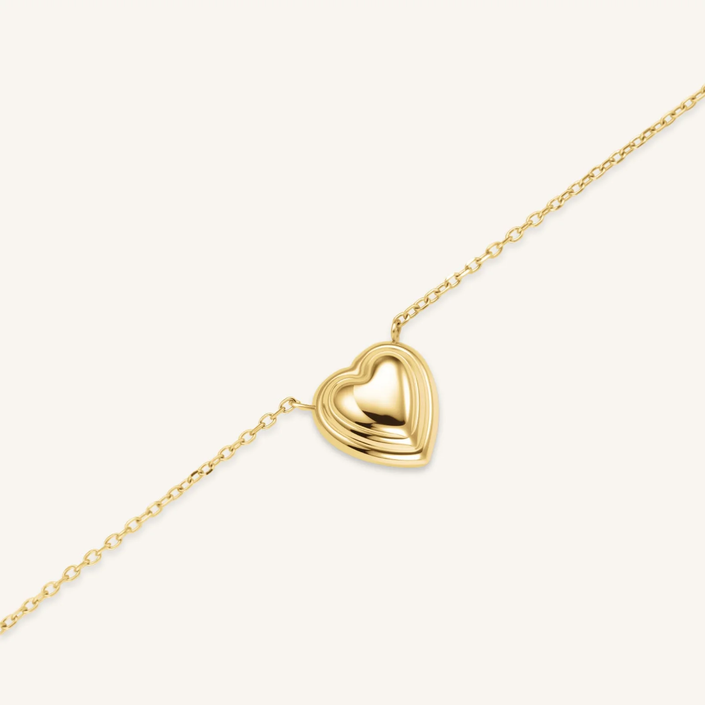 Dames Ketting – Fijne Ketting met Gelaagd Hartvormig Hanger