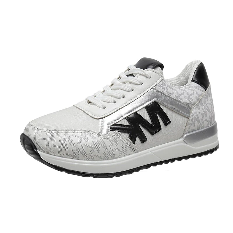 Dames Sneakers – Sportieve Lage Schoenen met Contrasterende MK-Print