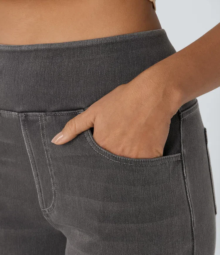 Dames Jeans – Wijduitlopend Model met Elastische Tailleband