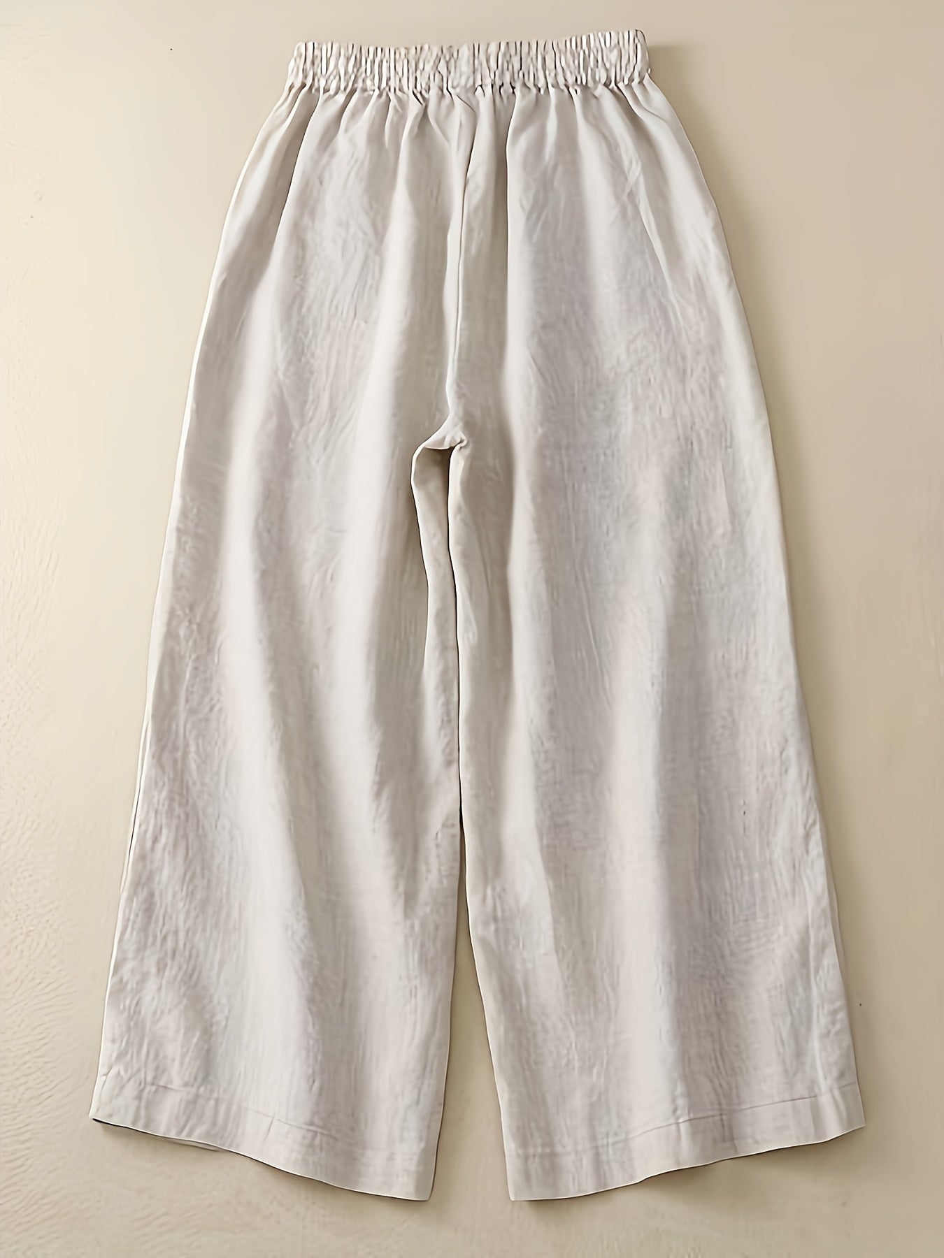 Dames broek – Wijde broek met elastische taille van katoen