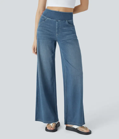 Dames Jeans – Wijduitlopend Model met Elastische Tailleband