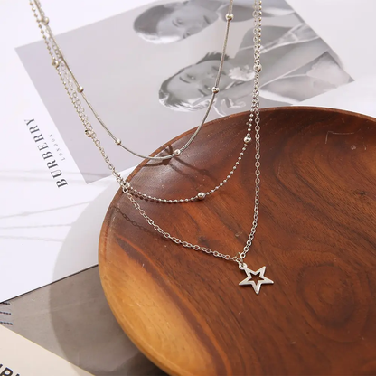 Dames Ketting – Gelaagd Design met Stervormige Hanger