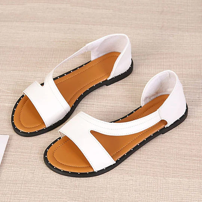Dames Instap Sandalen – Open Teen Sandalen met Asymmetrische Band