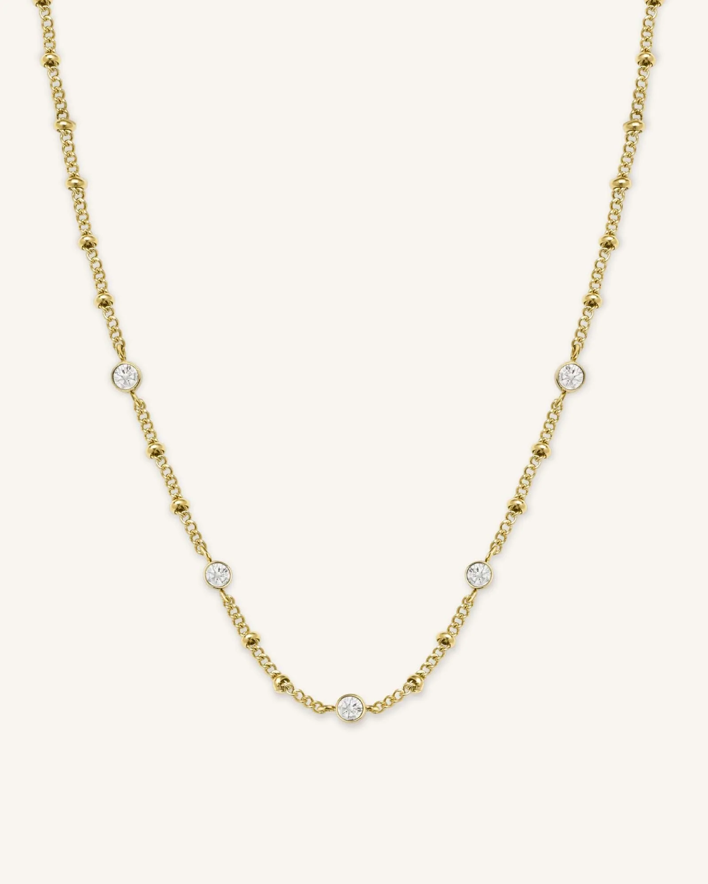 Dames Ketting – Multi Crystal Necklace met Fijne Steentjes en Minimalistisch Design