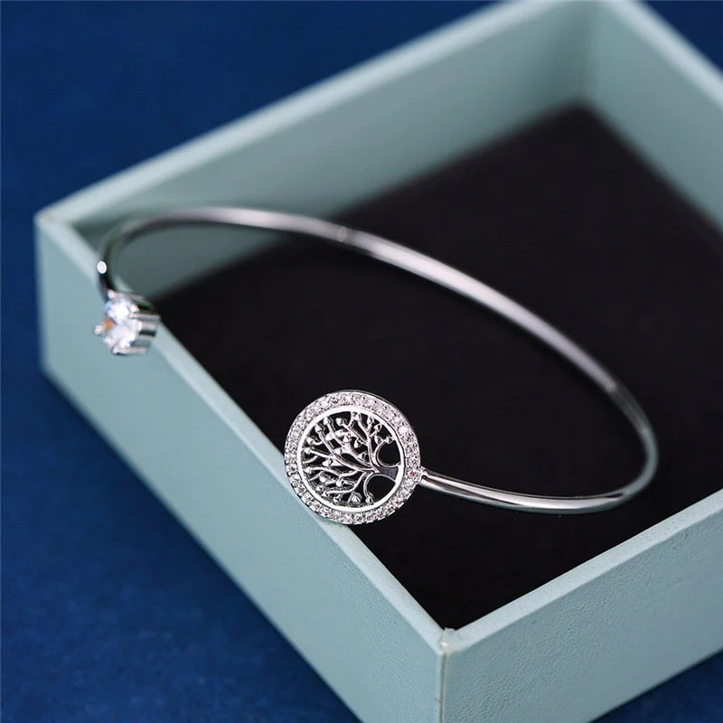 Dames Armband – Tree of Life Bangle met Zirkoonaccent