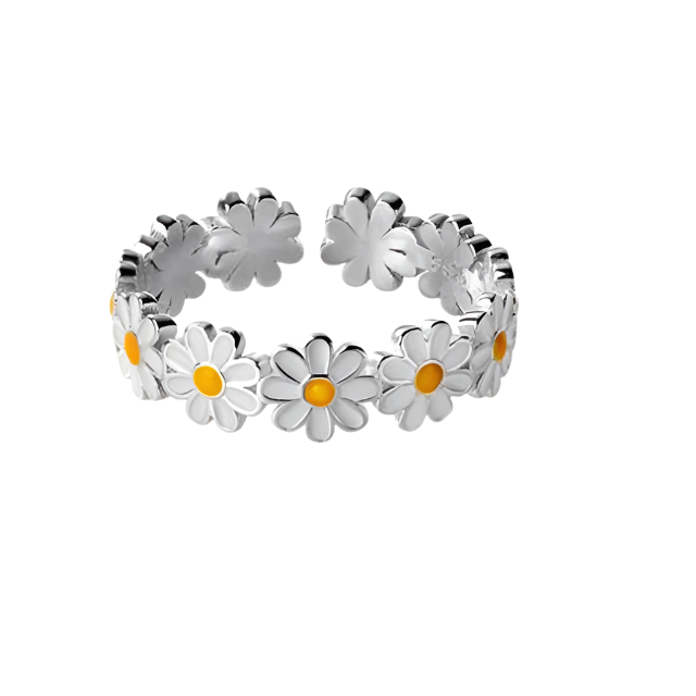 Dames Ring – Bloemendesign met Madeliefmotief