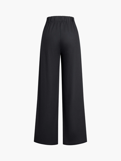 Tweedelige dames set – Mouwloze cropped top en wijde pantalon