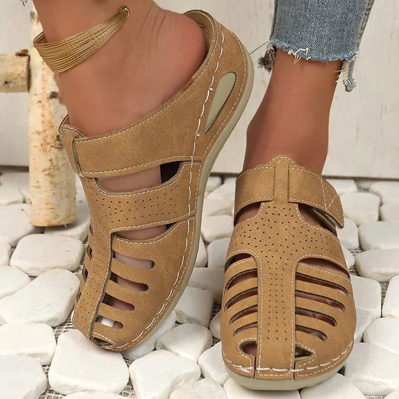 Dames Sandalen - Open Teen - Klittenbandsluiting - Ademend Design