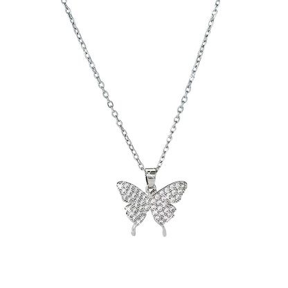 Dames Ketting met Vlinderhanger – Fijn Kettingontwerp met Zirkonia