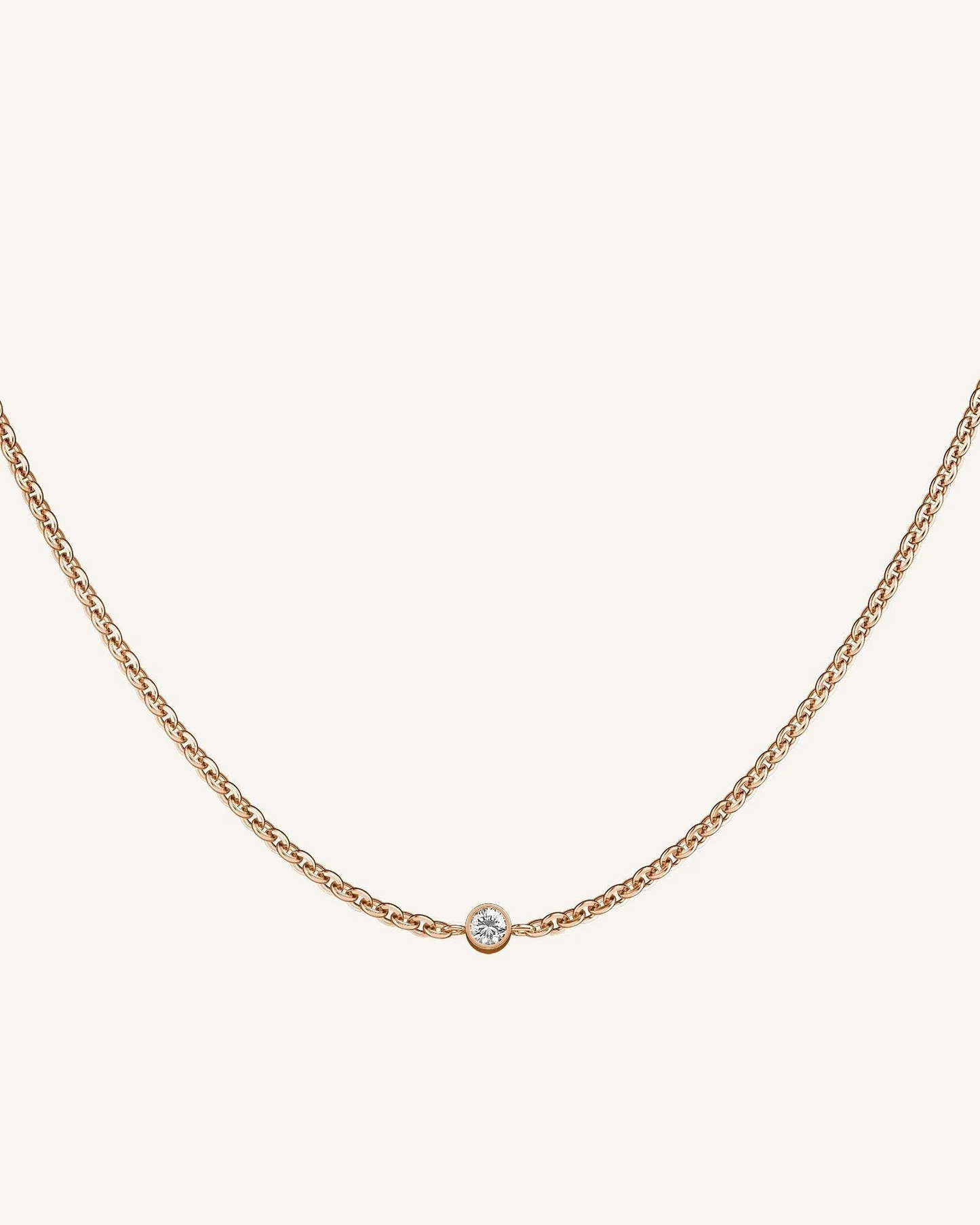 Dames ketting met fijn schakeldesign – Minimalistische halsketting met centrale steen