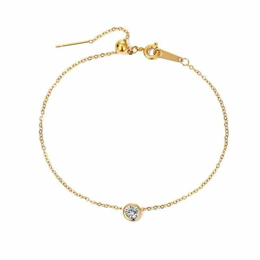 Dames Armband met Zirkonia Steen – Fijn Verstelbaar Design